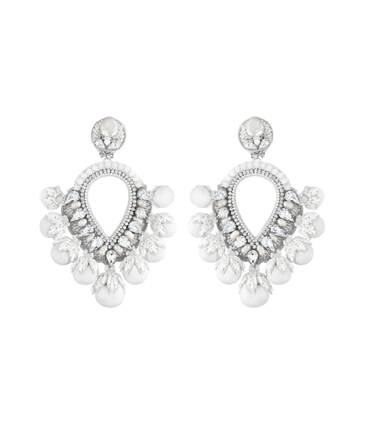 Claudette Snow Crystal Earrings